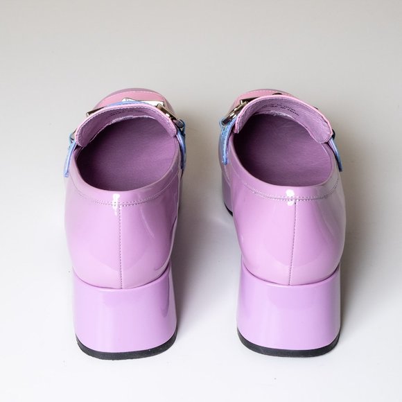 NEW 💕 Jeffrey Campbell Student 2 Platform Loafer Patent Leather Liliac - Picture 7 of 17